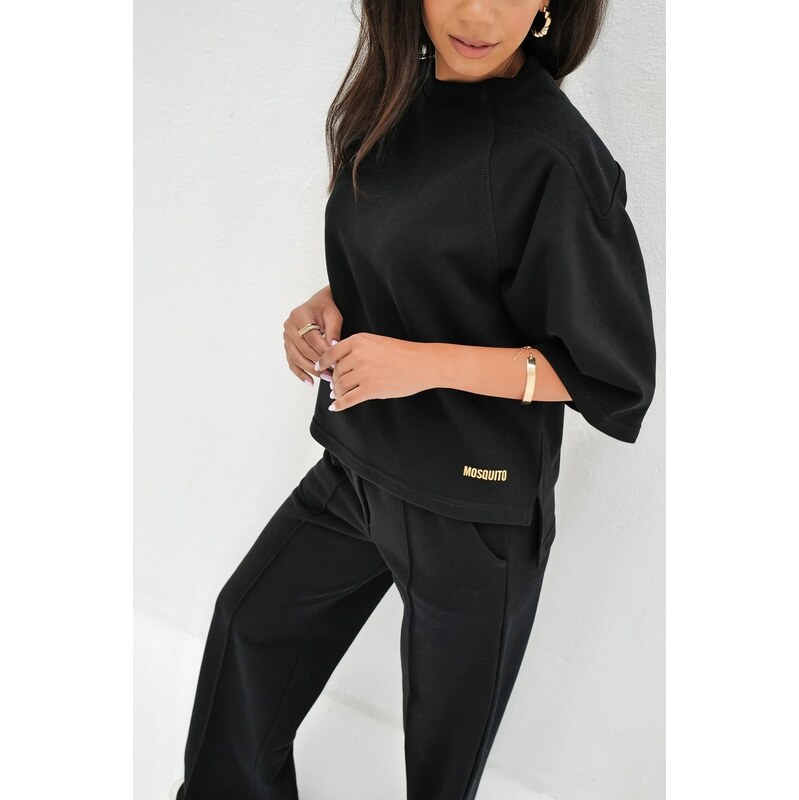 Mosquito Dámska mikina s krátkym rukávom Melgo Black čierna, Farba 62723172