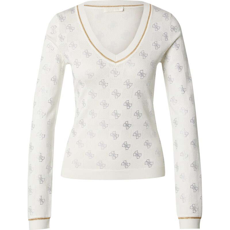 GUESS Sveter Rosie krémová / zlatá / strieborná 62730665