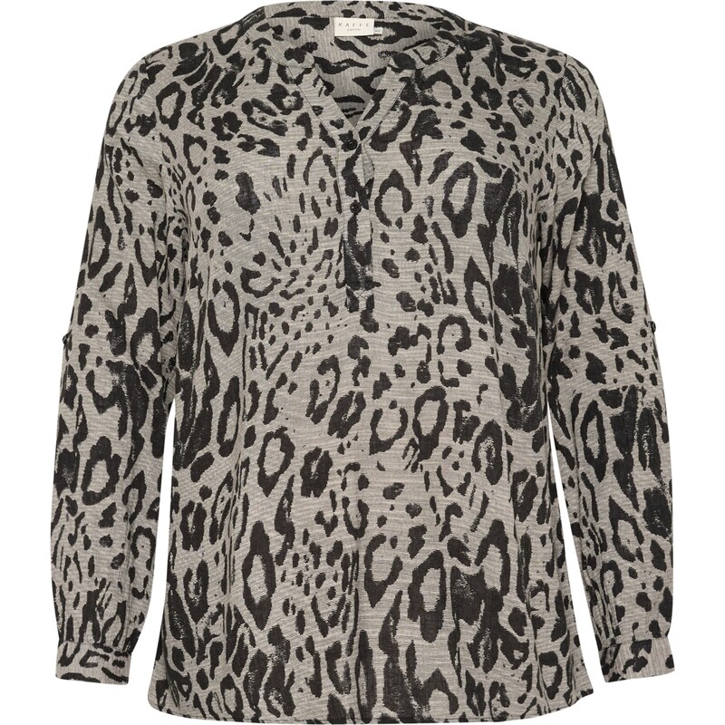 KAFFE CURVE Blúzka KCMille sivá / čierna 62729998