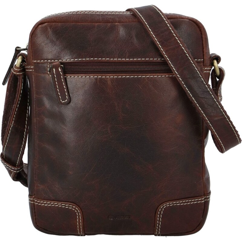 DIVILEY Pánska kožená taška cez rameno Romeo 2 tm. hnedá 43037381