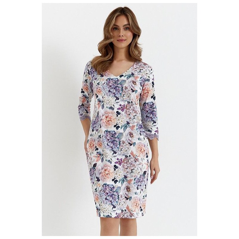 Cana Nočná košeľka Hortensia fialovo-ružové kvety 62839745