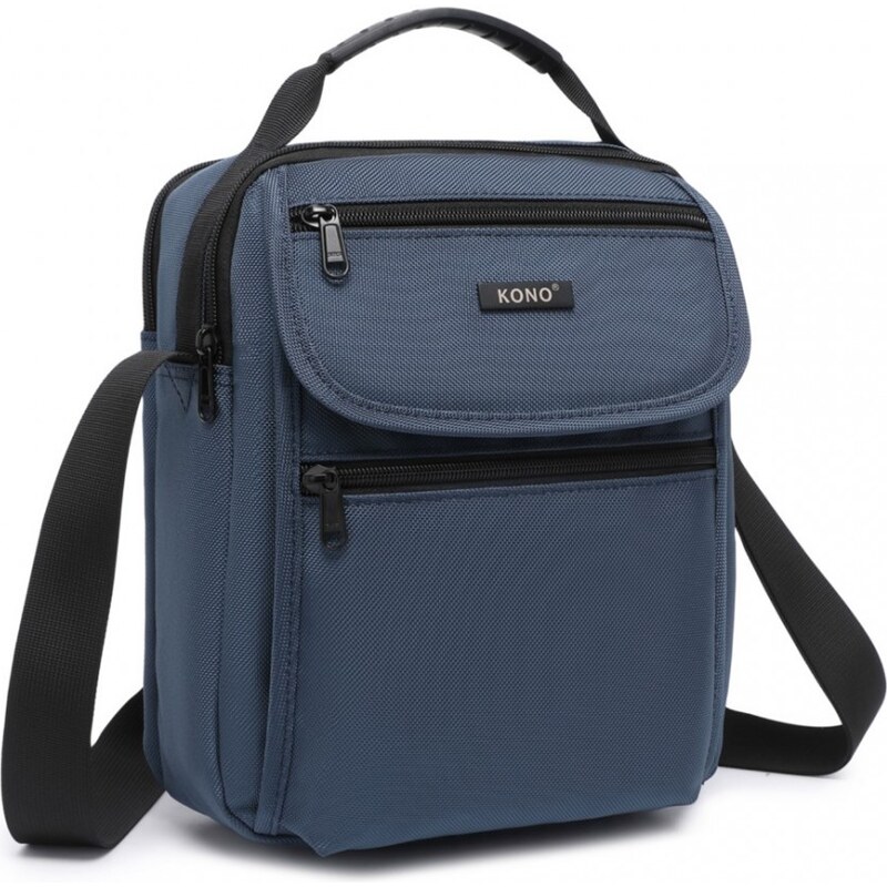 KONO Pánska crossbody taška - viacpriehradková, modrá 62739941