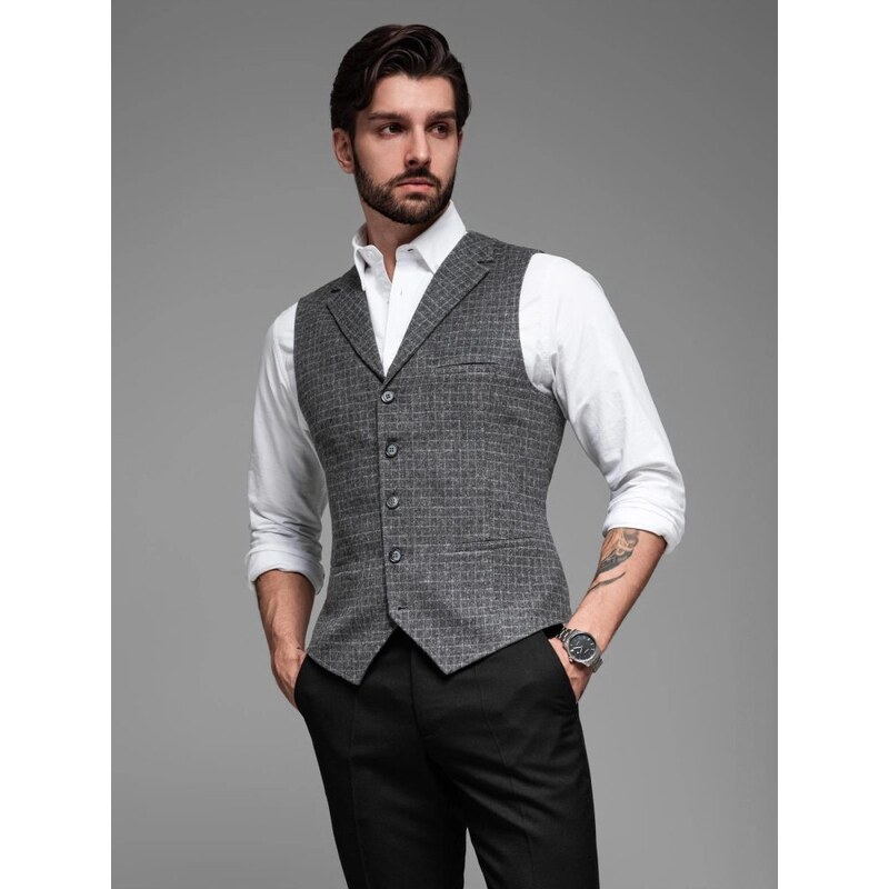 Ombre Clothing Elegantná čierna jedinečná vesta V3 BLZV-0110 62739629