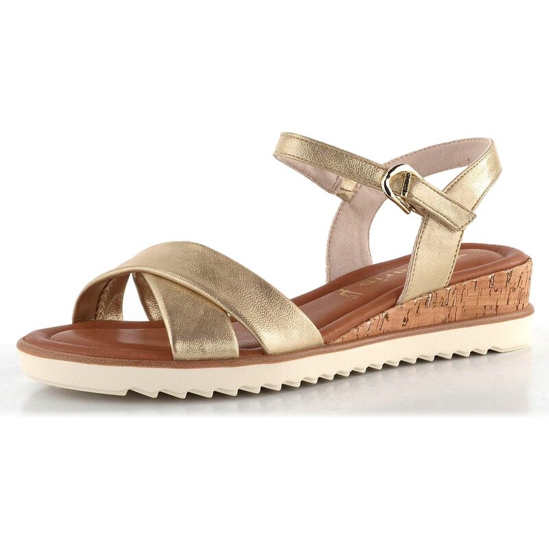 Tamaris sandále na kline Light Gold 1-28106-42 62752573