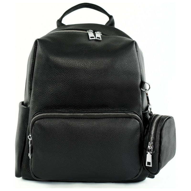 Dámsky čierny kožený batoh Solier BELLE FV12 BELLE BLACK 8009 62741059