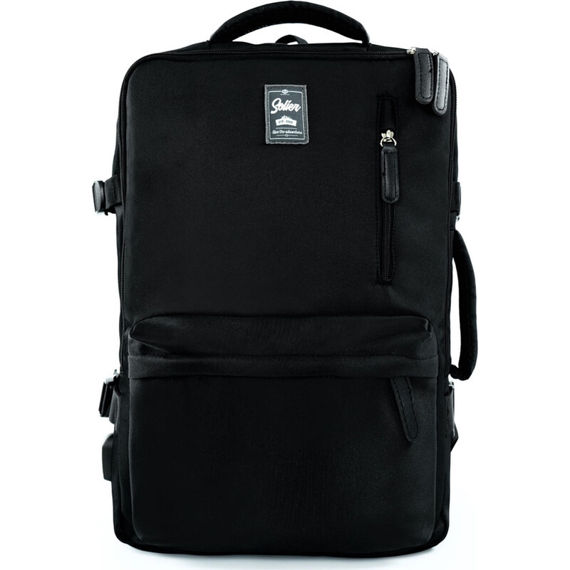 Čierny priestranný cestovný batoh Solier NOA FV06 NOA BLACK 62741068
