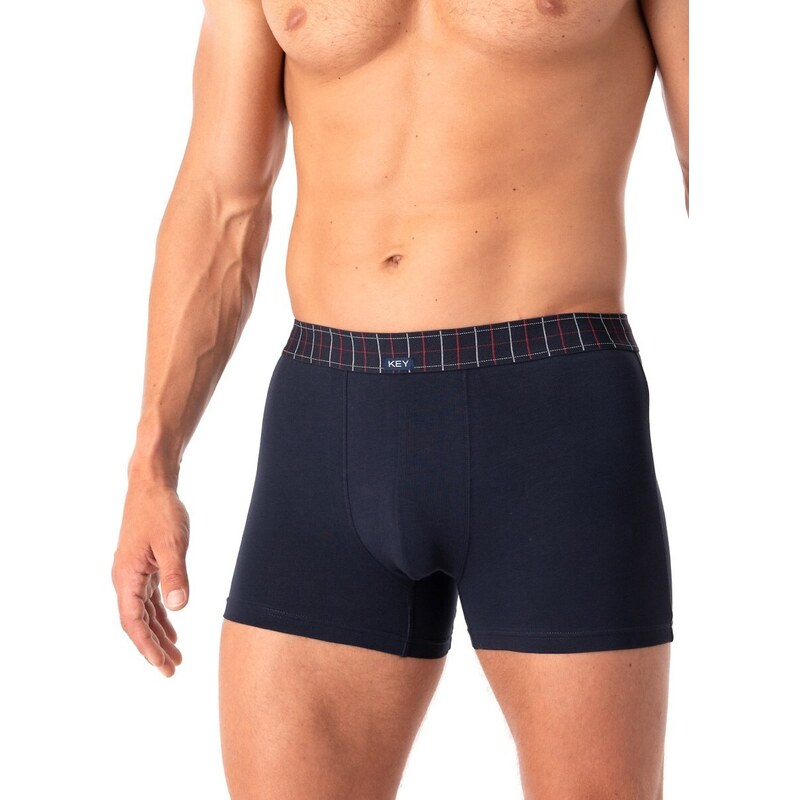 Pánske boxerky s károvanou gumou v páse Key MXH 407 A25 M-2XL 62741073