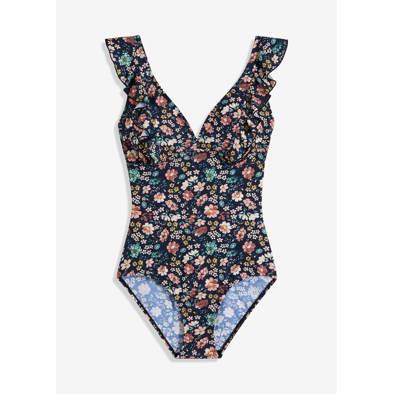 bonprix Tvarujúce plavky, ľahký tvarujúci efekt, s volánmi, farba 62741137