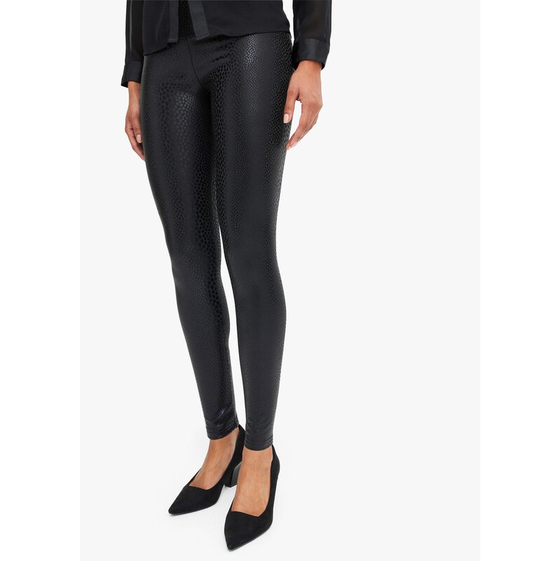 bonprix Legíny, koženkové, lesklé, farba čierna 66601007