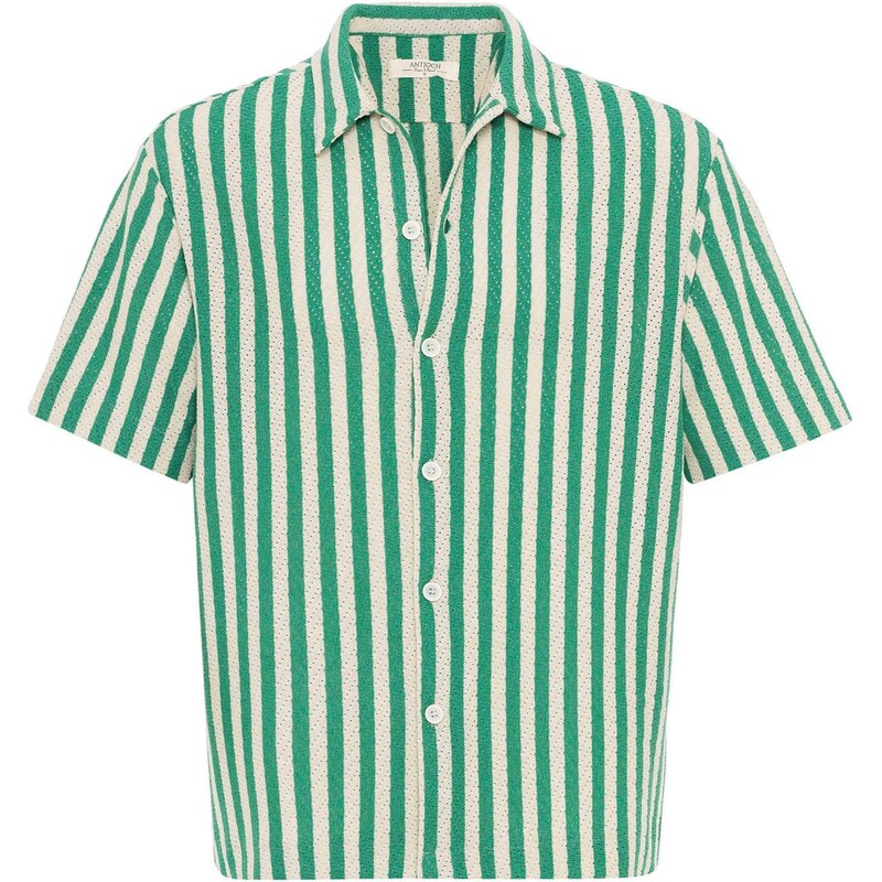 Antioch Košeľa zelená / prírodná biela 63087333