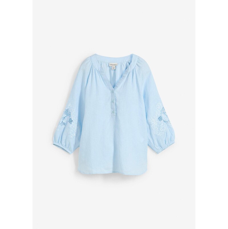 bonprix Tunika z čistého plátna, farba modrá 62755707