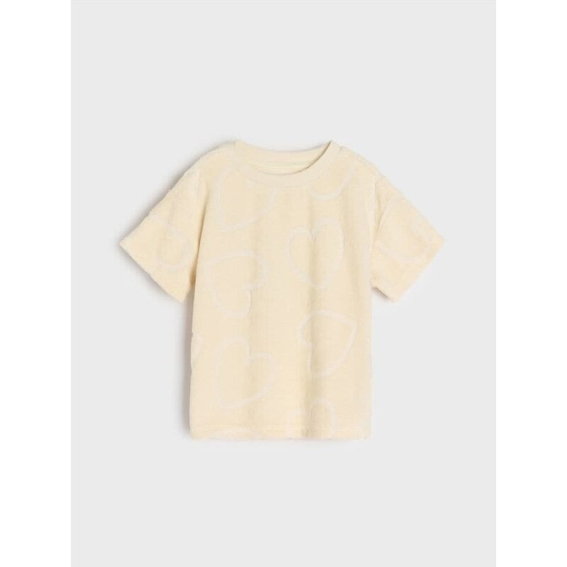 Sinsay - Tričko s krátkym rukávom - krémová 65747456