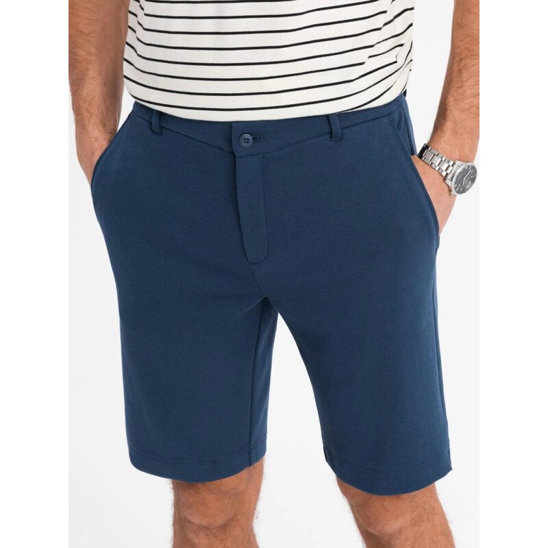 Ombre Clothing Tmavo-modré jednofarebné šortky V1 SRCS-0169 63774173