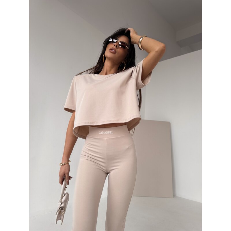 LaManuel Dámske béžové legíny ADORE 62766676