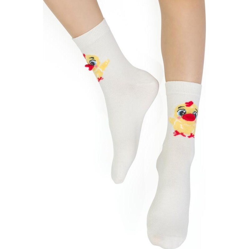 BASIC Smotanové detské veľkonočné ponožky Art.138 KR388, ECRU 62766869