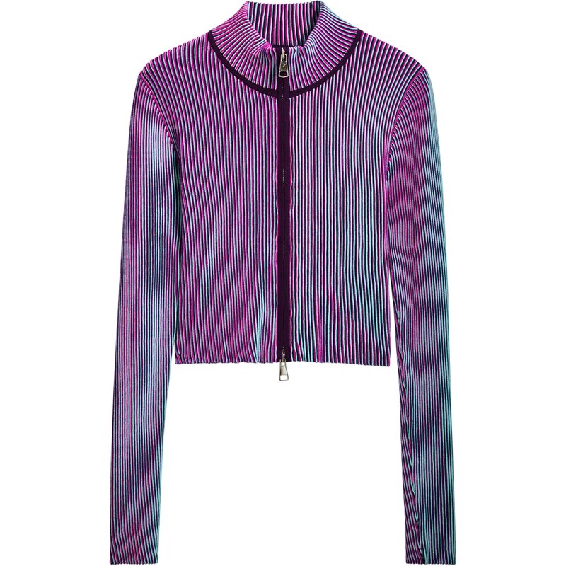 Desigual Kardigán nebesky modrá / vínovo červená / červeno-fialová 62771967