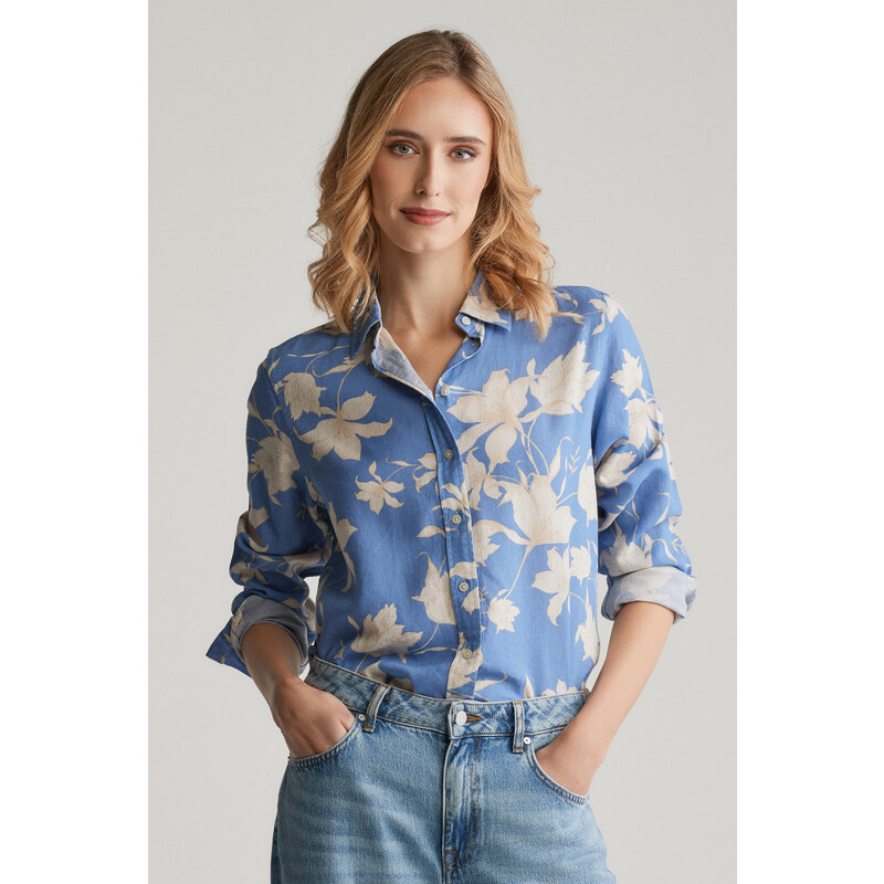 KOŠEĽA GANT REG FLORAL PRINT LINEN SHIRT PERFECT BLUE 62772593