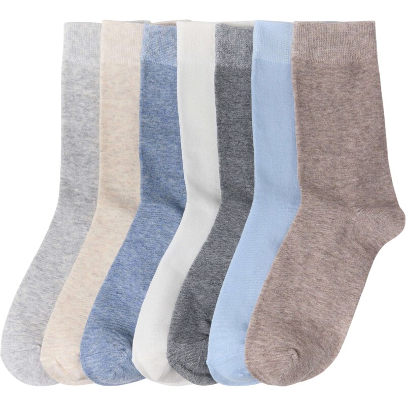 Lindex Ponožky béžová / svetlomodrá / hnedá melírovaná / sivá 62829746