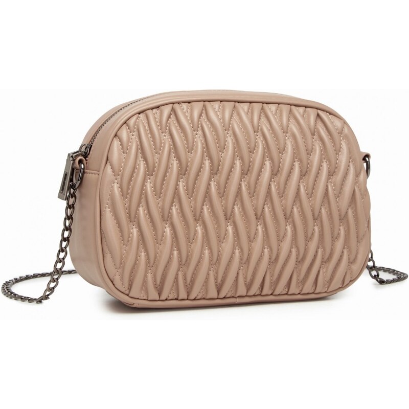 Miss Lulu Kabelka - prešívaná soft crossbody s retiazkou, khaki 62773936