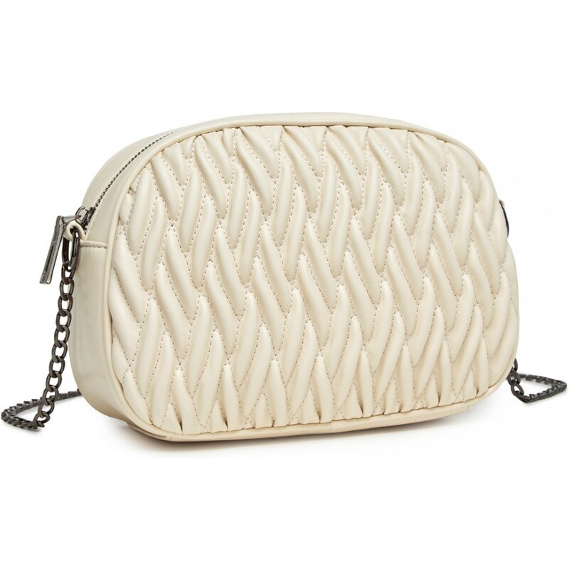 Miss Lulu Kabelka - prešívaná soft crossbody s retiazkou, béžová 62773937