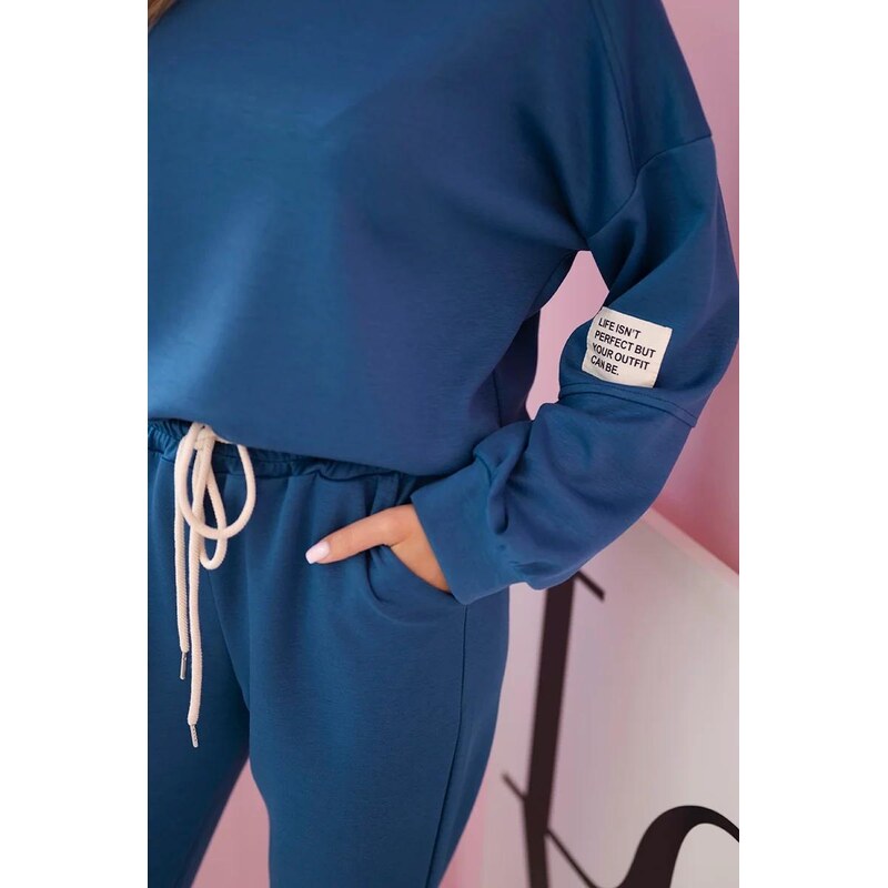 MladaModa Viskózová tepláková súprava model 7065P farba džínsová 62776185