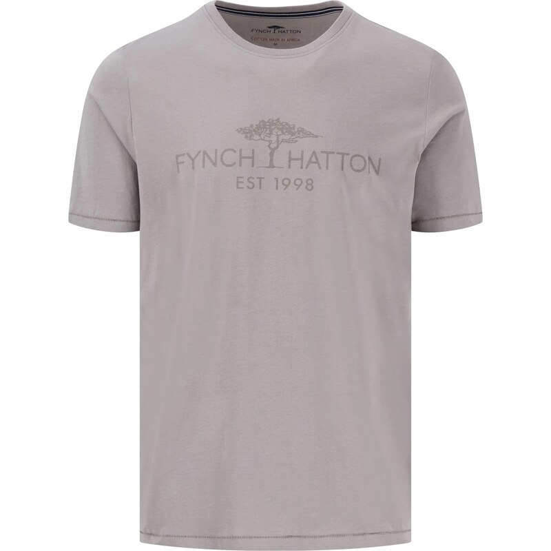 Pánske sivé bavlnené tričko s logom FYNCH-HATTON 62777731