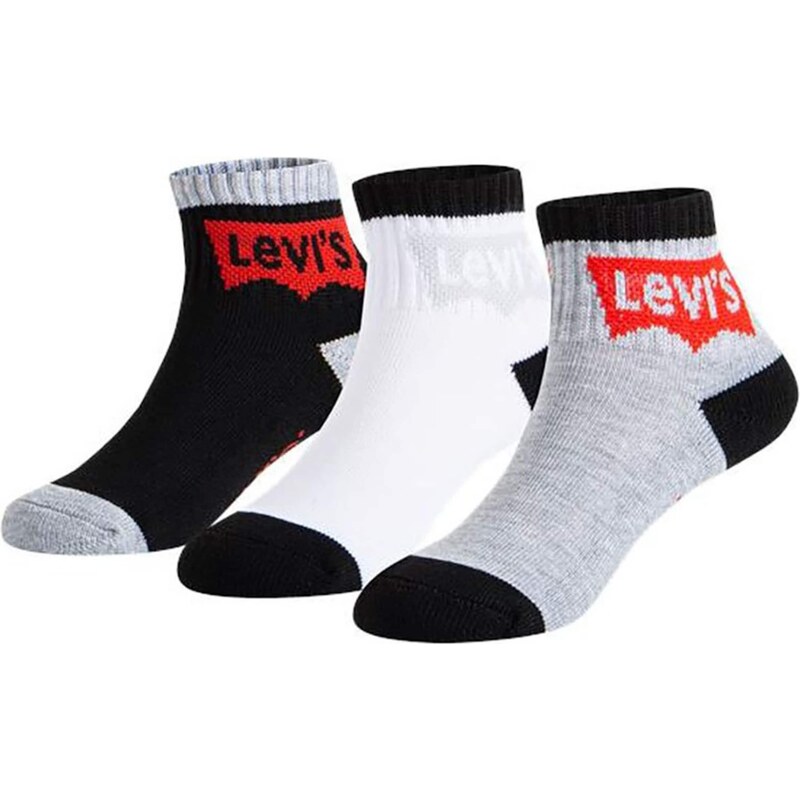 LEVIS Ponožky sivá melírovaná / červená / čierna / biela 62780389