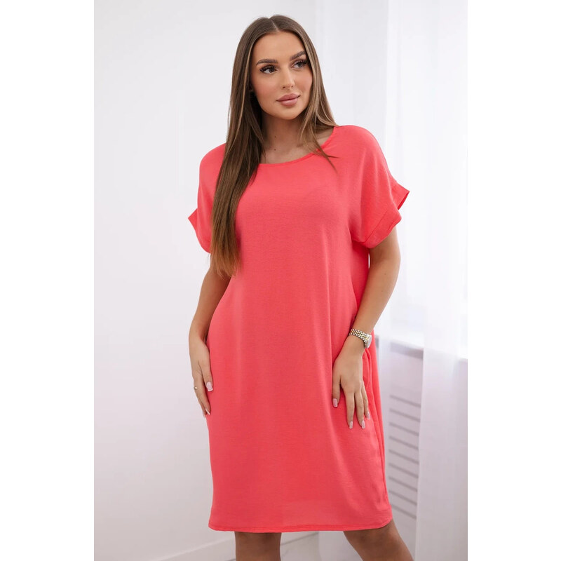 Šaty s vreckami 5954D malinová - Kesi 62781648