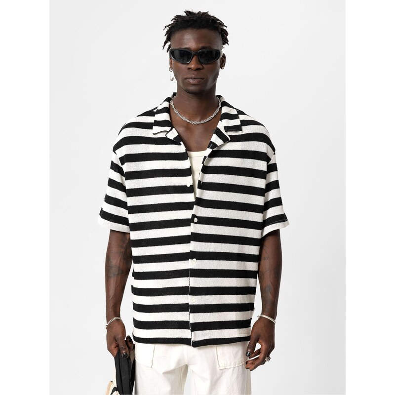 VAMOS CLO Košeľa čierna / biela 60683166