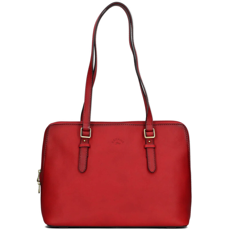 Elegantná dámska kožená kabelka Katana Wella - červená 62791685