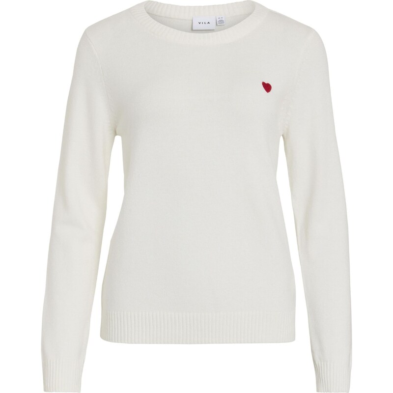 VILA Sveter VIRil červená / biela 63160852