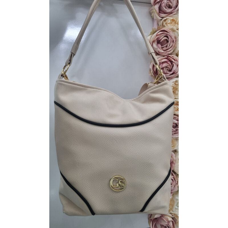 E-shop Katrins Fashion Béžová kabelka s crossbody ramienkom Grosso