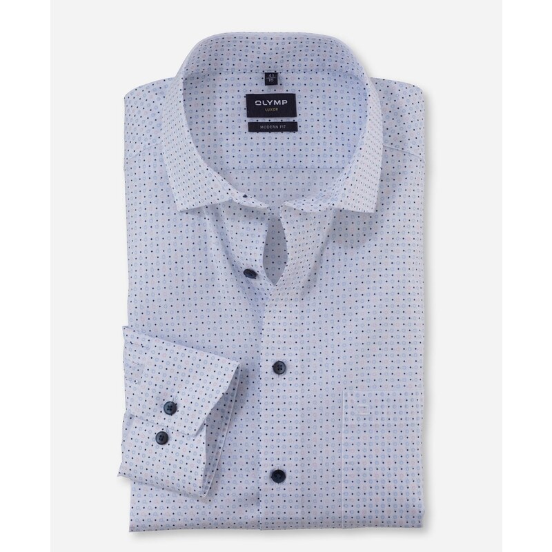 Pánska ružovo-modrá košeľa Luxor OLYMP modern fit predĺžený rukáv 62797788