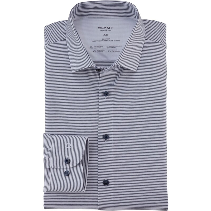 Pánska pásikavá džerzejová košeľa OLYMP body fit 62797795