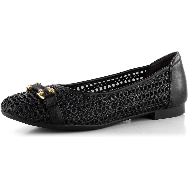 Tamaris baleríny s prerezávaným vzorom Black 1-22138-44 62813587