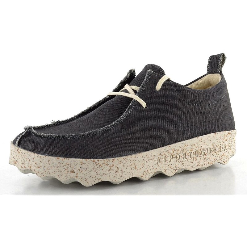 Asportuguesas plátené poltopánky na platforme washed black P018025020 62813593