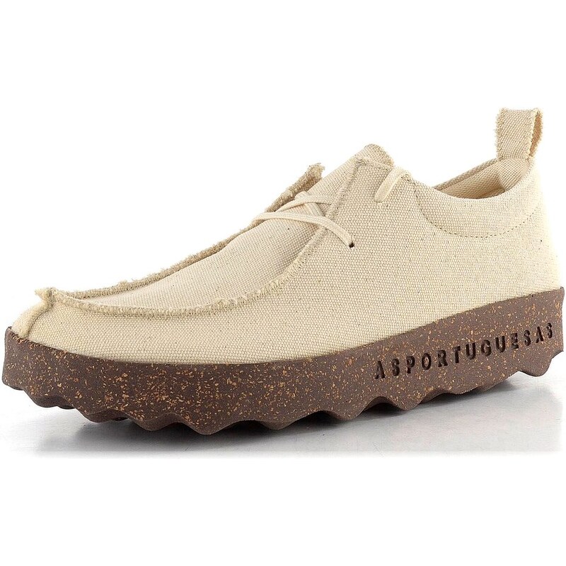 Asportuguesas plátené poltopánky na platforme washed ivory P018025023 62813594