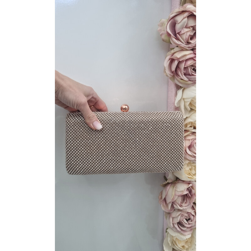 Katrins Fashion Ružová štrasová spoločenská kabelka 62815699
