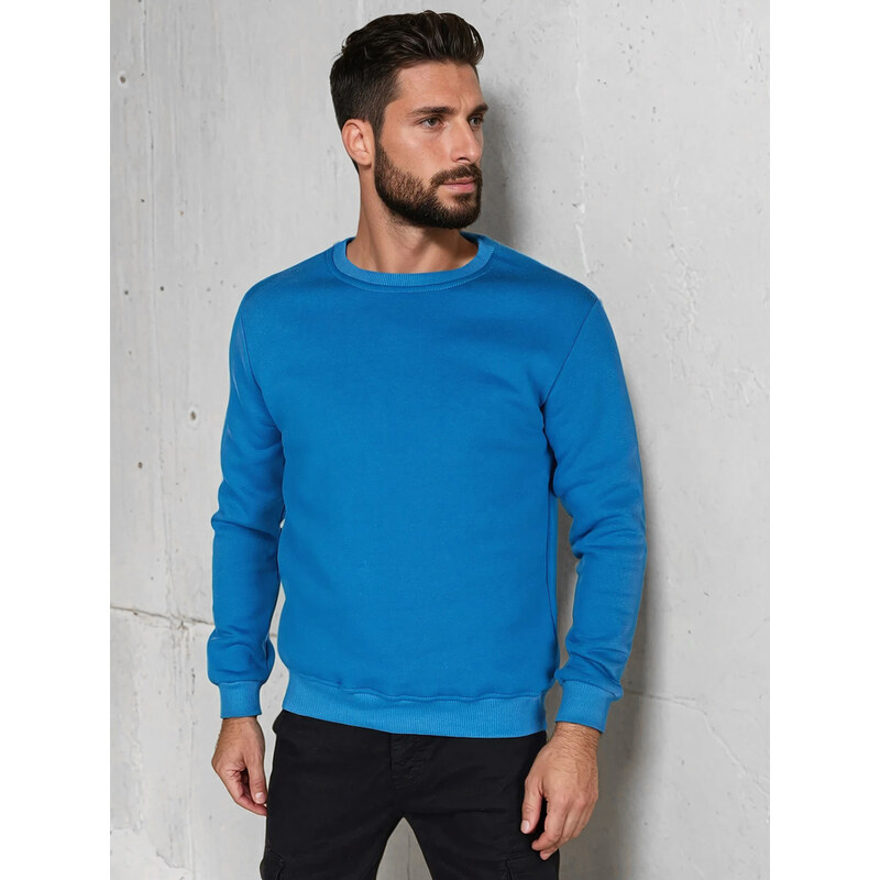 Pánska modrá basic mikina BX5883 62816381