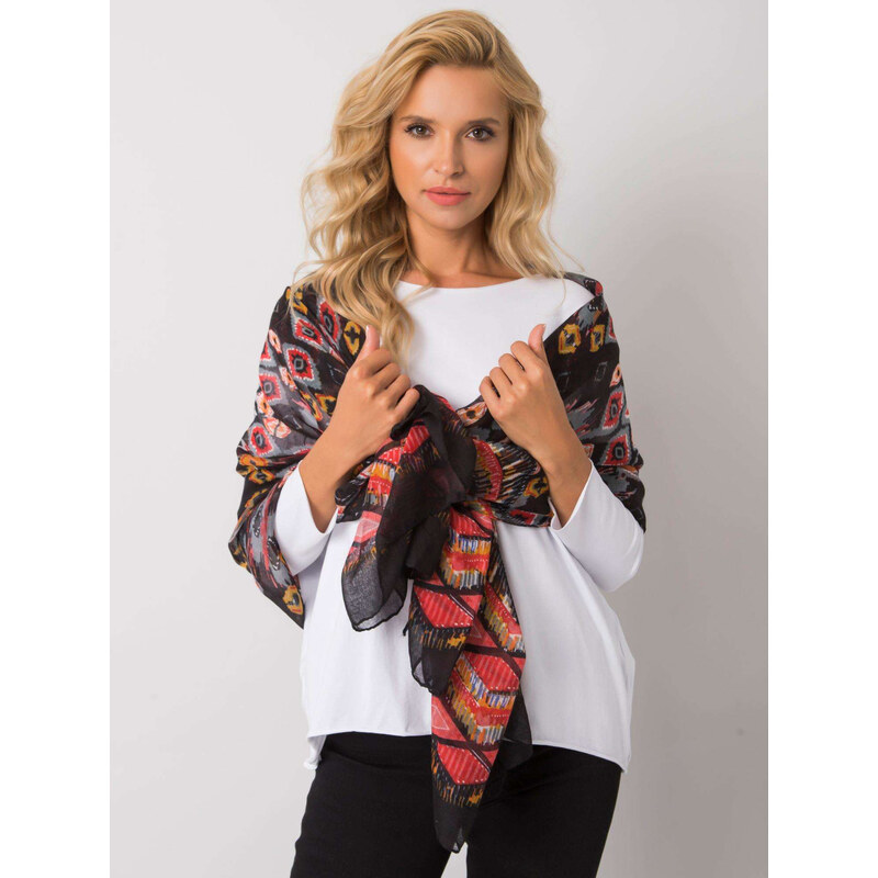 BASIC Čierno-červena vzorovana šatka AT-CH-F106008-black-red 25949907