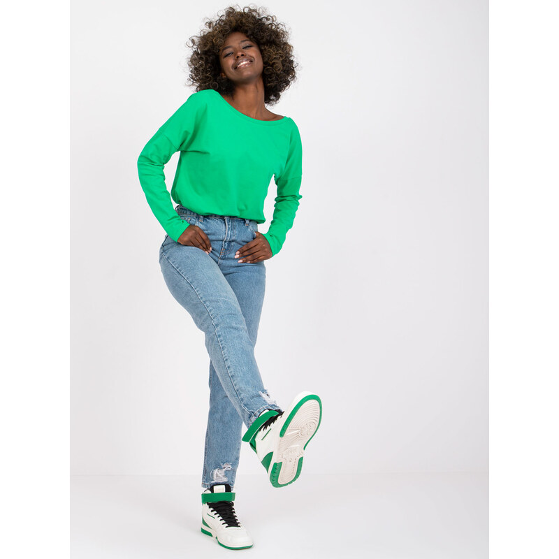 BASIC FEEL GOOD Zelená blúzka Larissa s dlhým rukávom -RV-BZ-5890.10 30948356