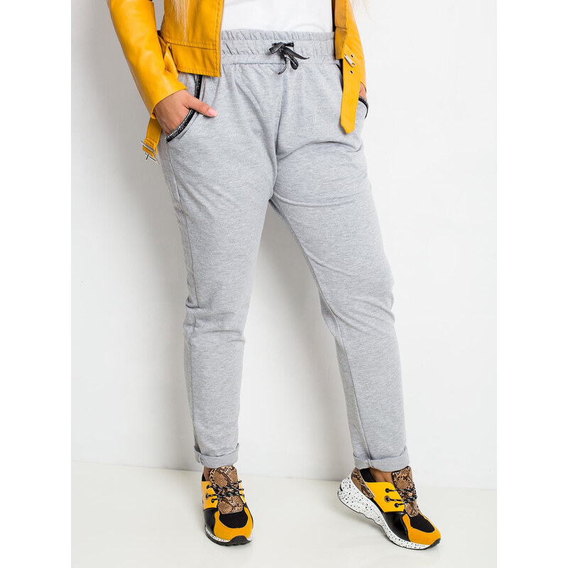 BASIC Dámske sivé tepláky -RV-DR-4765.52-gray 37266388