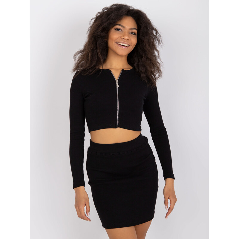 RUE PARIS Čierny komplet so zipsom Lolland -RV-KMPL-7526.03-black 57949588