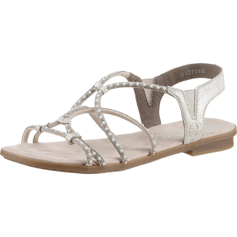 Rieker Remienkové sandále svetlobéžová / strieborná / perlovo biela 62961070