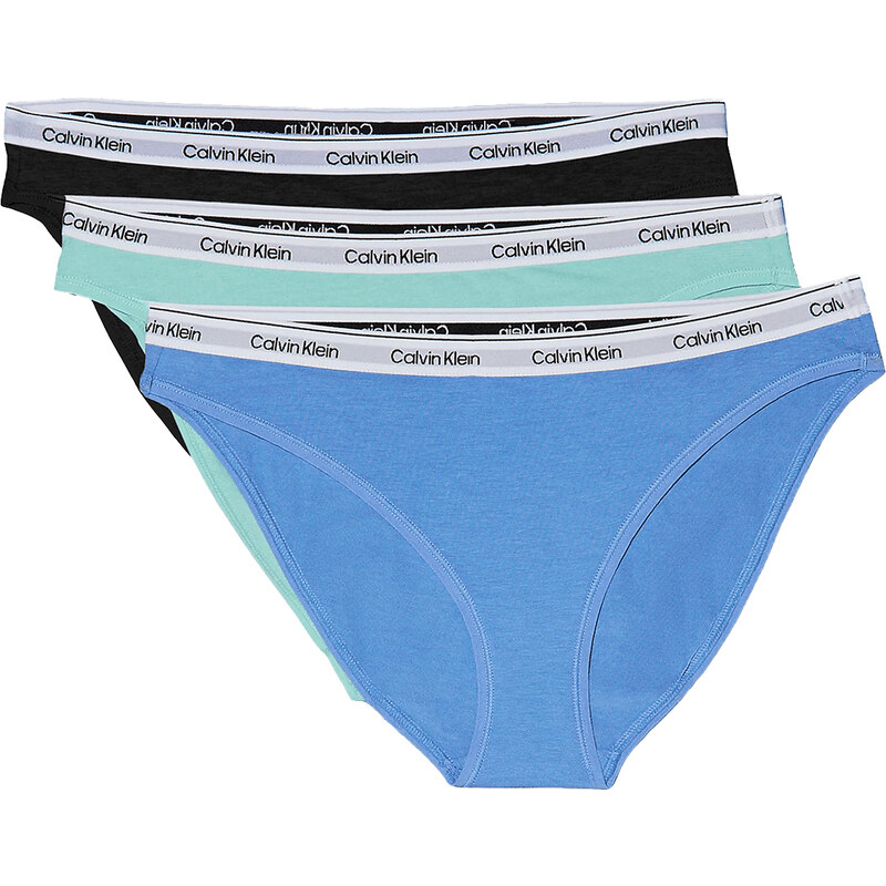 CALVIN KLEIN - nohavičky 3PACK Icon logo stretch cotton blue & black 62839671