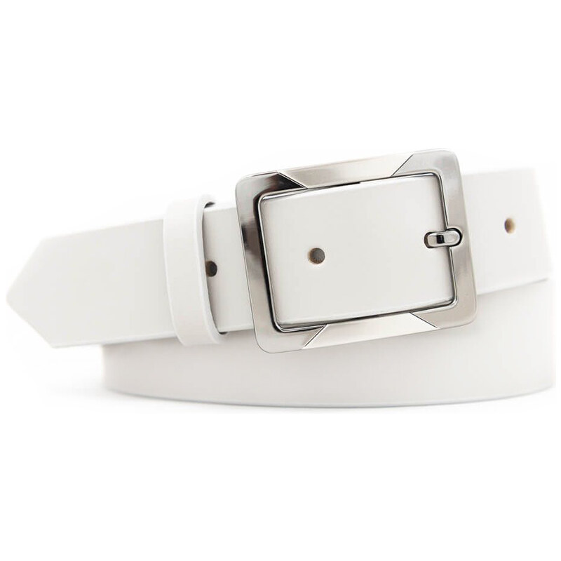 Dámsky kožený opasok biely (GPD97) 58253389