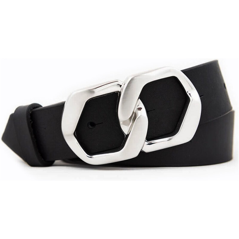 Dámsky kožený opasok čierny (KDP78) 58411505