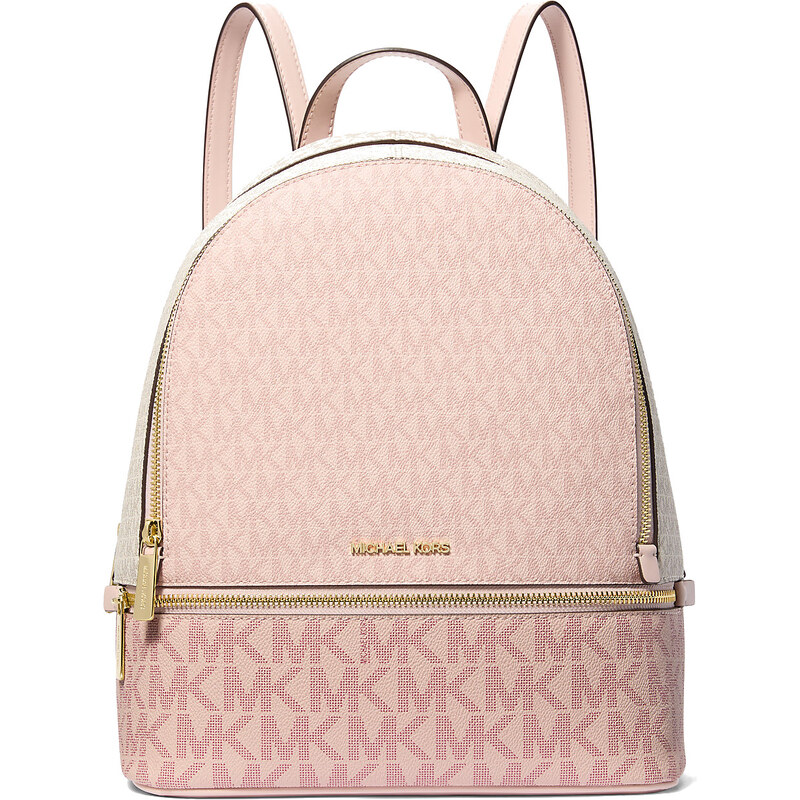Michael Kors Rhea Medium Signature Logo Backpack Powder Blush Multi 63717837