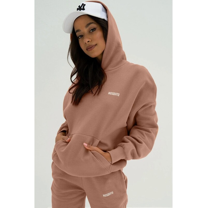 Mosquito Dámska tepláková mikina s kapucňou Pure Mocha Mousse mocca, 62842794