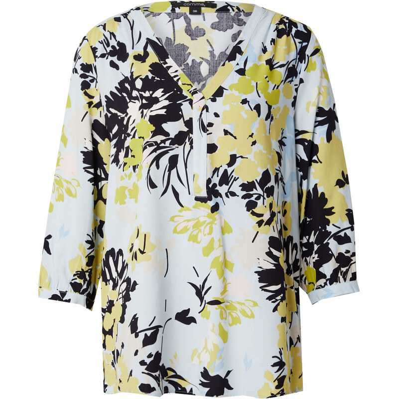 COMMA Blúzka pastelovo modrá / horčicová / olivová / čierna 63165206